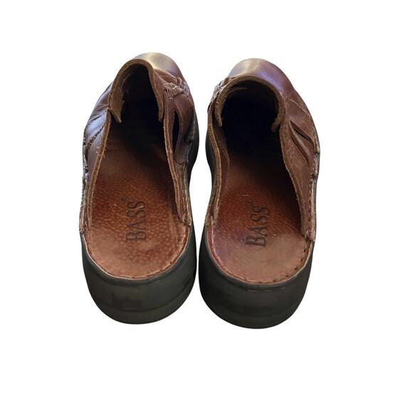 GH Bass Brown Leather Slip On Clogs Size 7 - Picture 5 of 7